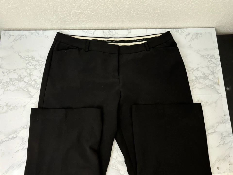 Calça feminina Metaphor Fiona perna larga 18 preta cropped no tornozelo W1 - Imagem 3 de 4