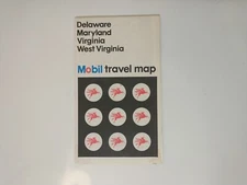 Vintage 1975 Mobil Gasoline Delaware Maryland West Virginia Road Map- Pegasus 