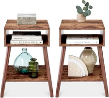 Best Choice Products Mid-Century Modern End Table Set of 2 Side Accent Furniture