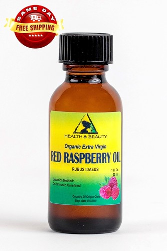 RED RASPBERRY SEED OIL UNREFINED ORGANIC COLD PRESSED PURE GLASS BOTTLE 1 OZ - Picture 5 of 12