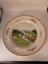 Newcor Country Village Stoneware Japan Set of 4 Dinner Plates Oven to Table