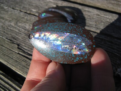 Brown & Turquoise Speckle #8 Indiana Spinner Fire Eye Blades- Lot of 20 K36