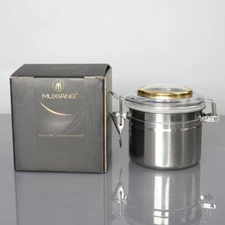 MUXIANG Tobacco Jar Container Stainless Steel Airtight Humidifier With Gift Box