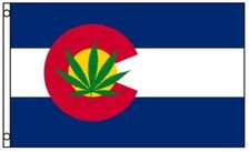 Colorado State with Marijuana Pot Leaf Weed Flag Polyester 3 x 5 Foot New 3x5