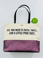 NEW!Kate Spade All You Need is Faith Trust Pixie Dust Disney Tote Purse Hand Bag