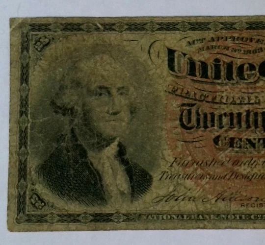 1863 25 Cent Fractional Currency 25 Cents – 4th Issue Fr 1303 - Image 3 of 4