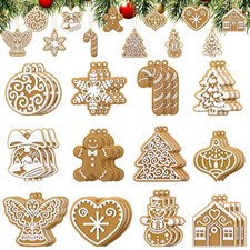 36 Pcs Christmas Gingerbread Cookie Ornaments Xmas Gingerbread Ornaments for ...