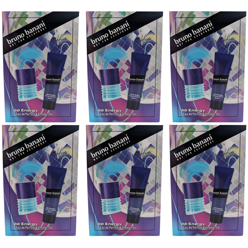 Bruno Banani ENERGY 6 x Geschenkset = 6 x 30ml EdP Spray + 6 x 50ml Duschgel man - Bild 1 von 4