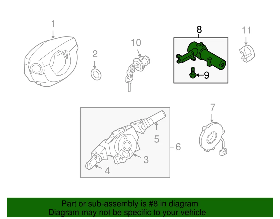 Nissan Armada 2008-2015 genuino - bloqueo de dirección 48700-ZQ10A Foto 2 de 2