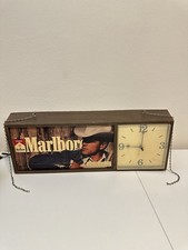 Vintage Hanging Marlboro Clock Light Original Marlboro Man Works