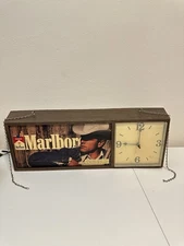 Vintage Hanging Marlboro Clock Light Original Marlboro Man Works