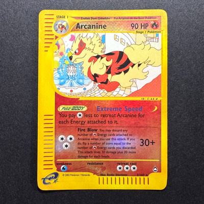 Pokemon Arcanine 2/147 Aquapolis Holo Reverse Rare 2002 English TCG WOTC