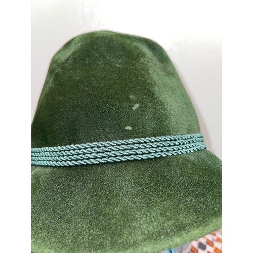 Vintage Collins Tyrol Green Wool Felt Tyrolean Hat Austrian Fedora Wien Alpine