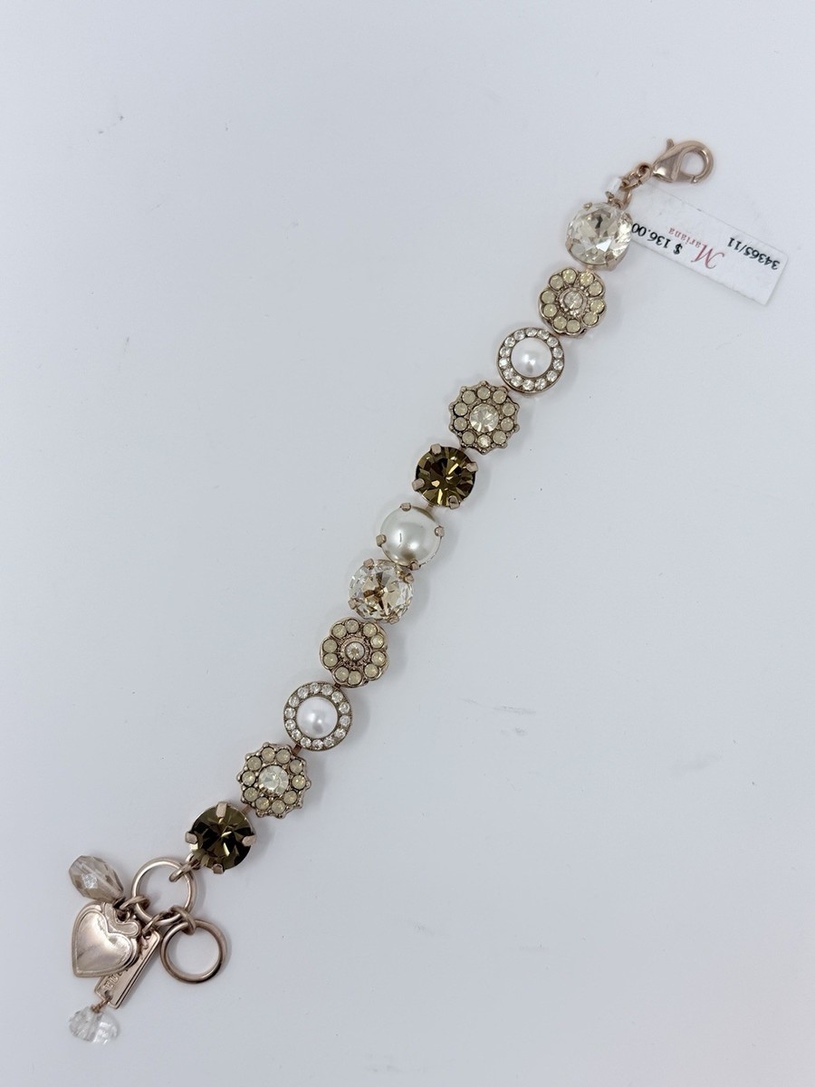 Mariana Jewelry Aurora Crystal Flower Rosette Bracelet Rose Gold Plated