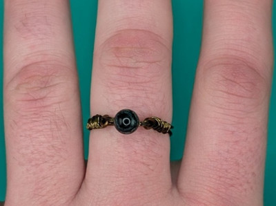 Antique Bronze Wire Wrapped Ring | Adjustable | Natural Stone | Custom Gift