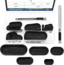 Glarks 20Pcs Oval Closed Rubber Grommet Assortment, 5 Size Double Sided Rubber G