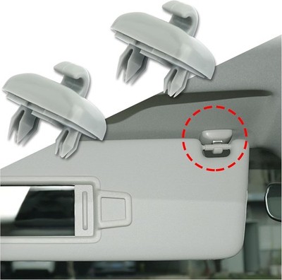 2Pcs Grey Sun Visor Clips Fits For Audi A4 A5 A7 Q3 Q5 B6 S4 S5 0EM 8U0857562A
