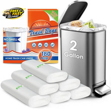 180 Counts 2 Gallon 1.8-2 Gal Small Trash Bags Garbage Bags by , Fit 1.6,1.8,2