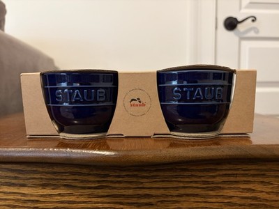 Staub Set of 2 Dark Blue Ramekins New In Box Bakeware Stoneware