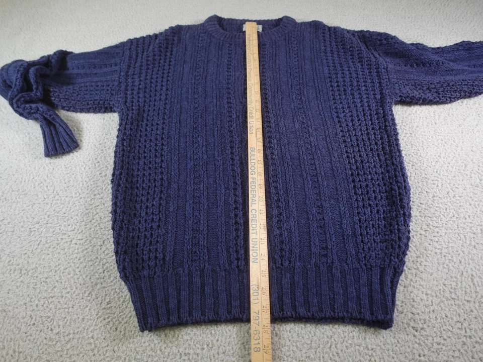 L.L. Suéter Bean Para Hombre Extra Grande Azul Teje a Mano Aran Cable Tejido Hecho en Irlanda Foto 4 de 4