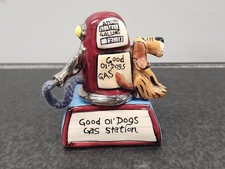 Blue Sky Clayworks Heather Goldminc "Good Ol' Dogs Gas Station" Wine Cork ~ VG