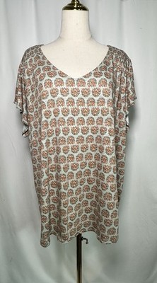 Wonderly Belk Women Blouse Shirt Top 3X Short Sleeve Cotton Stretch Green
