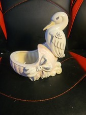 Vintage Stork And Bassinet Planter