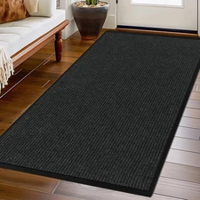 Indoor Outdoor Front Door Mats 71" x 35" Rubber Backing for Patio Entrance Gray