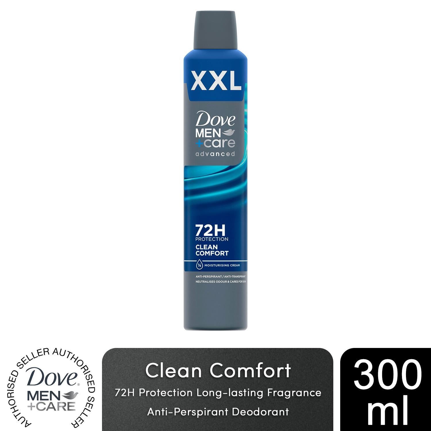 Dove Men+Care Advanced Clean Comfort XXL Anti-Perspirant Aerosol 300 ml - Image 3