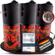 3 x Wilhelm Pfefferspray 40 ml Tierabwehr Selbstverteidigung CS KO Spray  CS Gas
