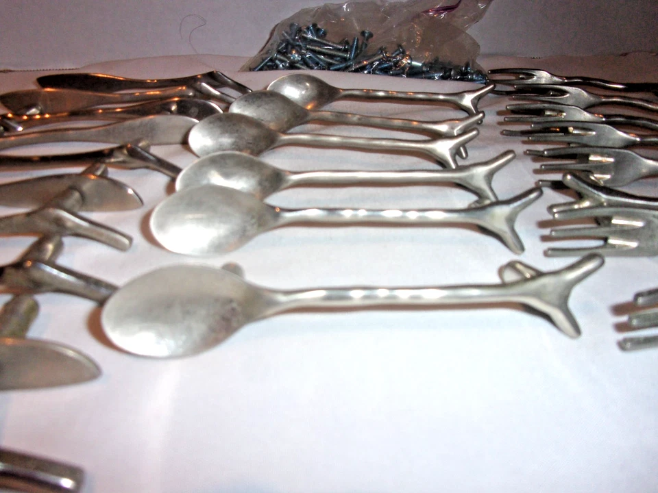 28 cajones tiradores gabinetes de cocina acento para el hogar tenedor cuchara cuchillo níquel cepillado Foto 4 de 4