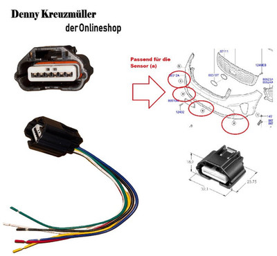 Hyundai Kia Nissan Parksensor PDC Reparaturkabelbaum Stecker 6-polig