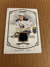 JACK EICHEL RC ROOKIE 2015 UD Champs JSY RELIC #J-JE Sabres Hockey Card (f5)