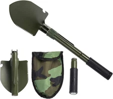 Gardening Folding Shovel Military Camping Survival Gear Green 