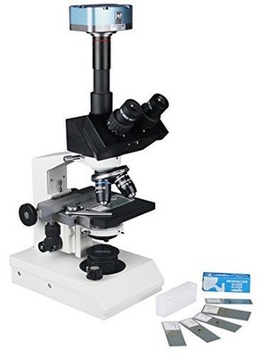 Radical 2500x Trinocular Vet Plant Botany Microscope w HD Cam Battery backup