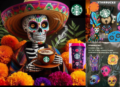 5 STARBUCKS Coffee Pin FALL 2025 SKULL OR KEYCHAIN OR REUSABLE DAY