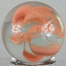 Vintage Iridescent 6 Vein Cat's Eye Marble .58 Inches Near-Mint Condition