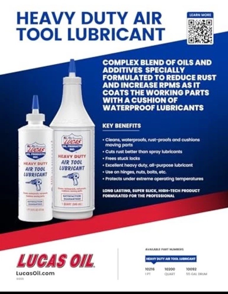 Lucas Oil 10200 Air Tool Lubricant, 1 Quart (32 Ounces)