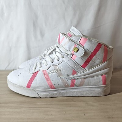 Fila High Top Shoes Womens Size 10 White Pink Strap Basketball 5FM01744-154