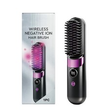 Kabellose Glättbürste Mit LED-Display,4 Wärmestufen für alle Haartypen Für Glät