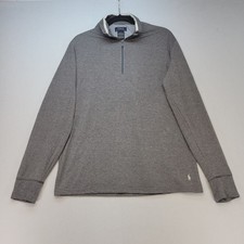 Polo Ralph Lauren Pullover Mens Medium Gray Quarter Zip Heathered Stretch