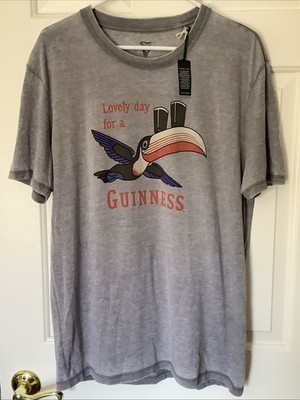 Lucky Brand Guinness Beer Toucan Mens Large Grey T-shirt NWT Size L