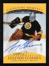 2004 Legends Classics Signature Moments 110/125 Gerry Cheevers #M63 Auto HOF 0a6