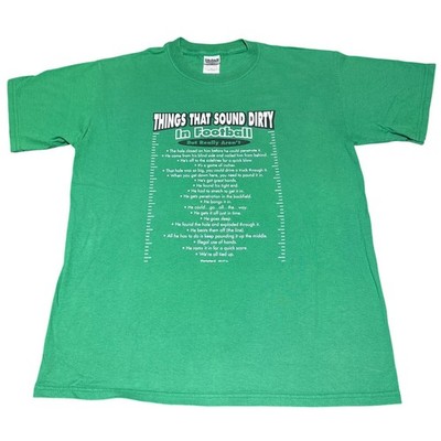 Vintage Y2K Things That Sound Dirty in Football Funny Sports T-Shirt Size Medium