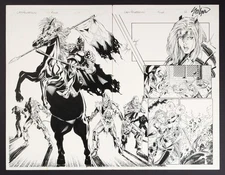 Orginal Art from Lady Pendragon #4 (1999) Pages 11-12 Pencils by John Stinsman