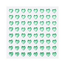 256 Pcs Heart Rhinestone 6mm Self Adhesive Gems Stickers Green