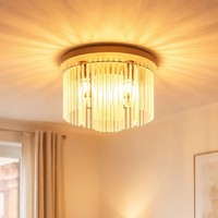 Deckenleuchte Deckenlampe Wohnzimmerlampe GlasstäBe Flurleuchte Beige D 32 Cm