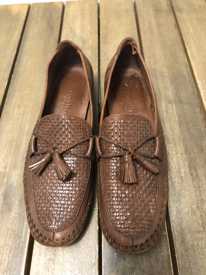 VNT Cole Haan Country Leather Loafers Women's Woven Shoes Brown Tassel 10.5B - Image 2 of 4