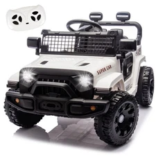 24V Kids Ride on Electric Car w/Remote, Power Wheels Toys for Boys & Girls,White