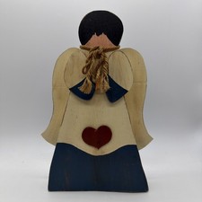 Primitive Folk Art Wooden Angel Decor Christm...
